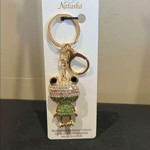 Natasha | Frog Bag Charm w/ Crystal Accents